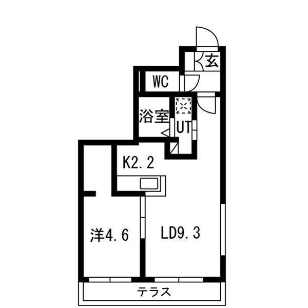 豊里1丁目MS(1LDK/1階)の間取り写真