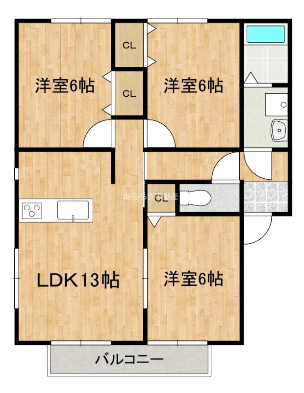ヴィヴァーチェC(3LDK/1階)の間取り写真
