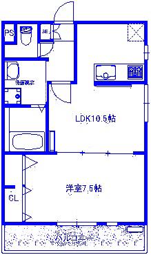 メゾン イグレック(1LDK/1階)の間取り写真