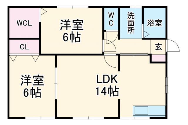 ミヤギハイツ(2LDK/1階)の間取り写真