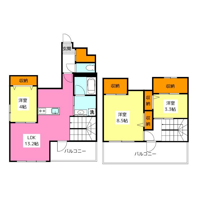 MODERN EIGHT高宮LIETO(2LDK/9階)の間取り写真