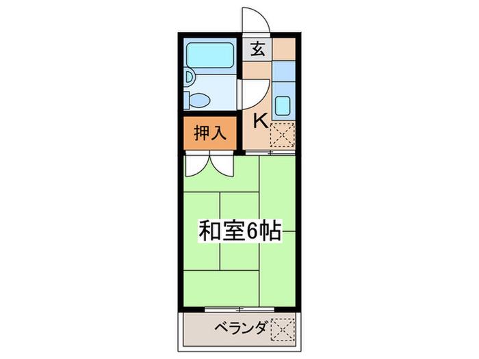 オレンジハイツ(1K/2階)の間取り写真