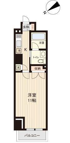 プラティーク清澄白河(1K/5階)の間取り写真