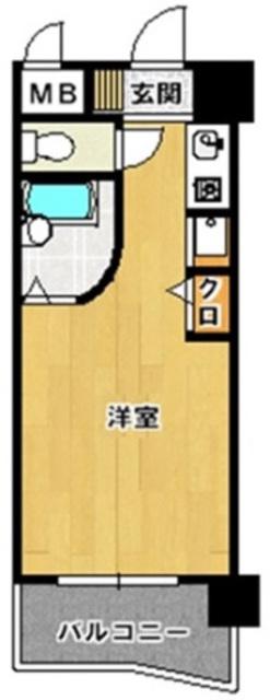 ルネスロワール天神サウス(ワンルーム/8階)の間取り写真