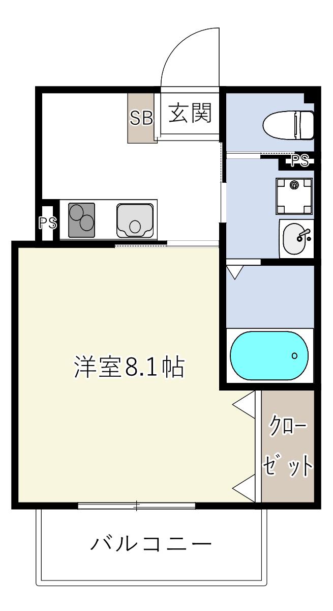 INOVE長瀬IV(1K/3階)の間取り写真