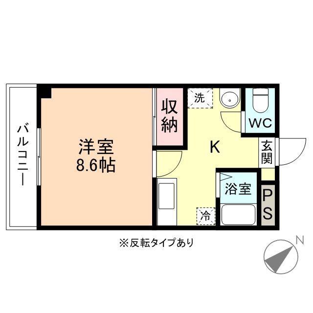 グランピエス(1K/2階)の間取り写真