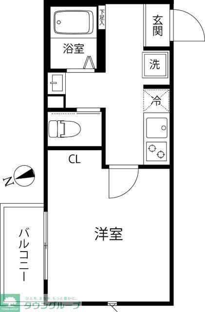 T S CUORE三ツ境(1K/3階)の間取り写真