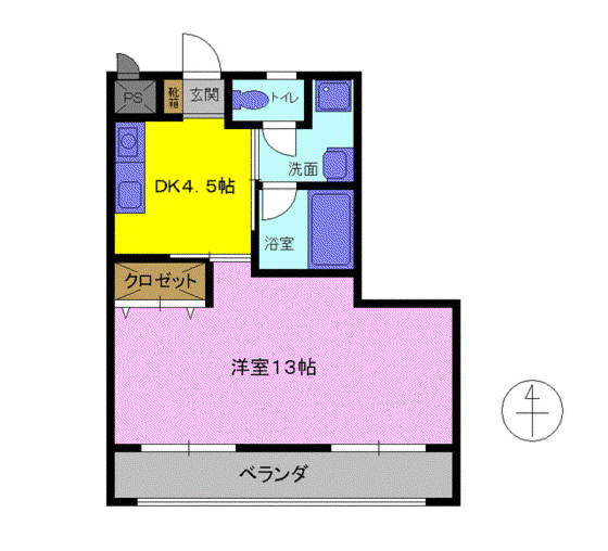 コムフォート21(1DK/2階)の間取り写真