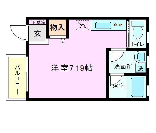 GSカーム昭和(ワンルーム/1階)の間取り写真