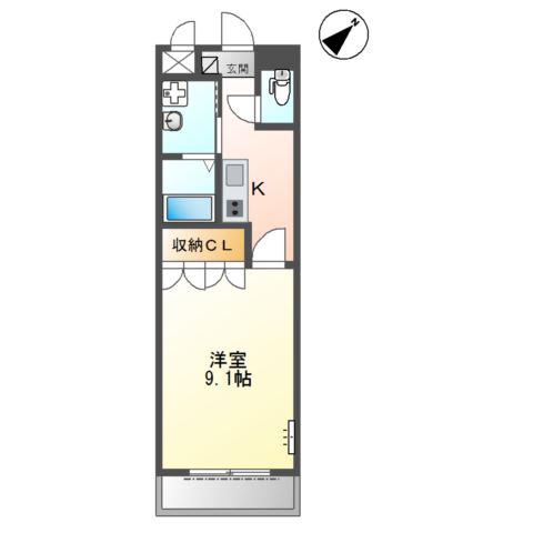 BIENM(1K/1階)の間取り写真