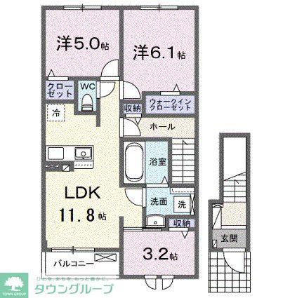 カーム エレガント(3LDK/2階)の間取り写真