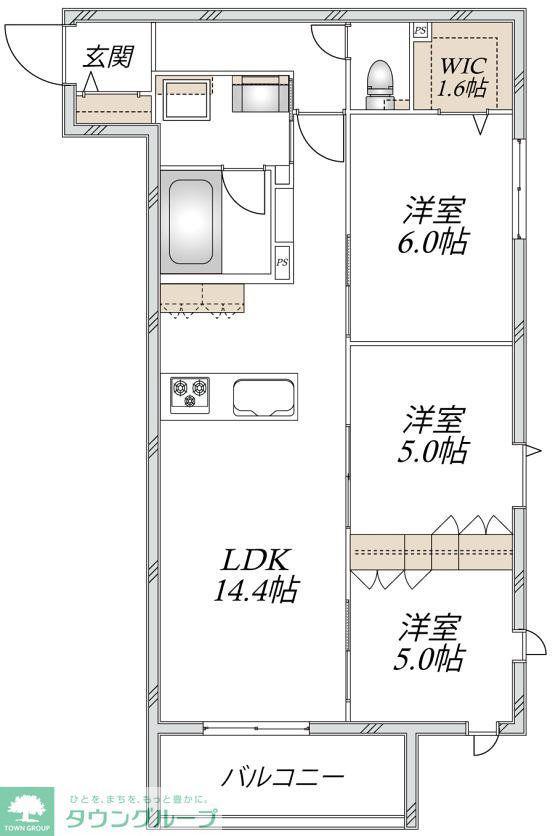VESTA(3LDK/2階)の間取り写真