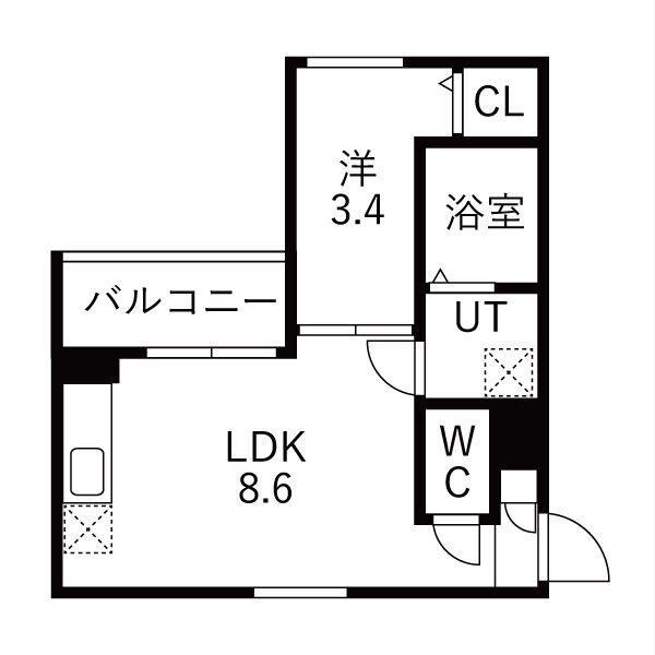 MOVE中村公園PREMIO(1LDK/1階)の間取り写真