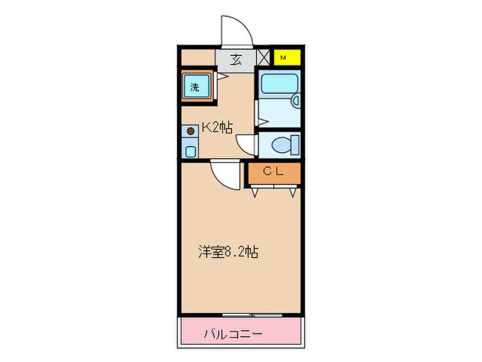 グランシャリオ(1K/1階)の間取り写真
