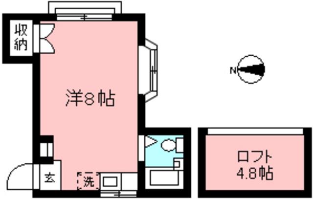 アースヒルズマサII(ワンルーム/2階)の間取り写真