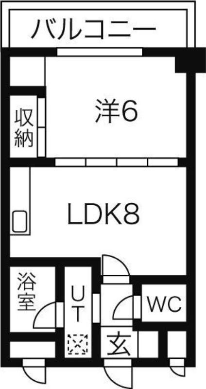 クリスタルコート(1DK/4階)の間取り写真