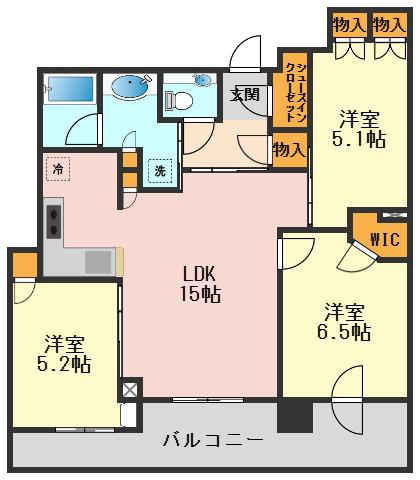 プラウドタワー小岩フロント(3LDK/16階)の間取り写真