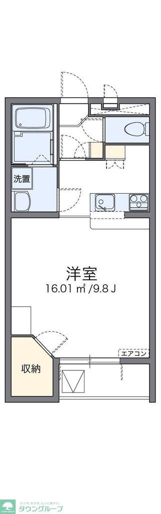 レオパレスボヌールパレ(1K/3階)の間取り写真