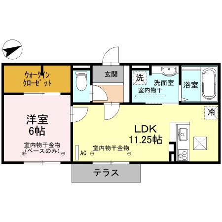 プリムール(1LDK/1階)の間取り写真