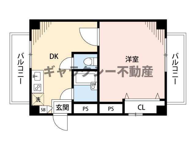 ハイムタケダT-5(1DK/4階)の間取り写真