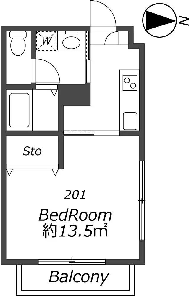 レスポワール小岩(ワンルーム/2階)の間取り写真