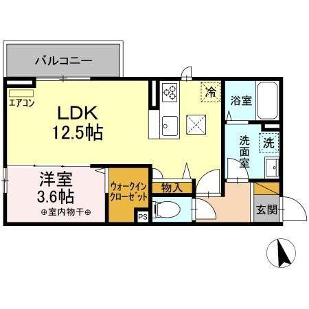 TORISIA YH(1LDK/1階)の間取り写真