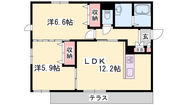 パラドール野口(2LDK/3階)の間取り写真