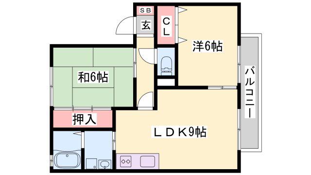 ファミールコート・K(2LDK/2階)の間取り写真
