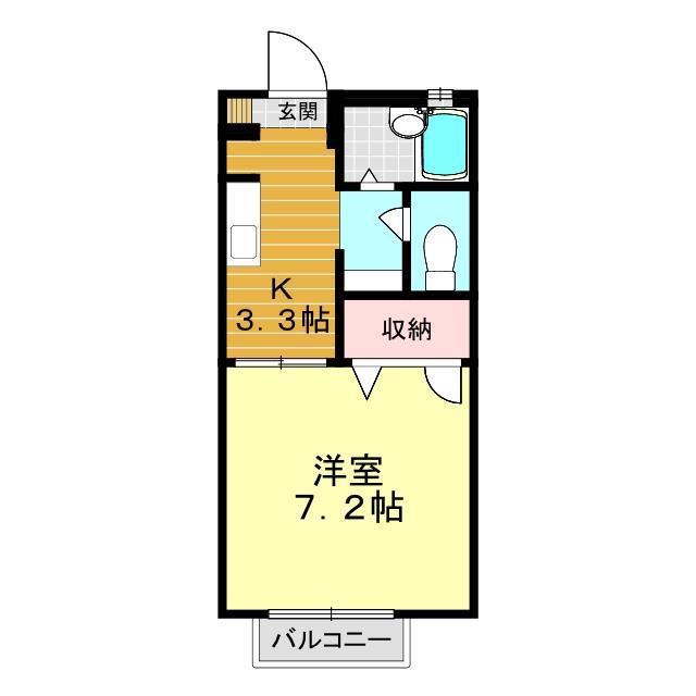 メゾンプロキオン(1K/1階)の間取り写真