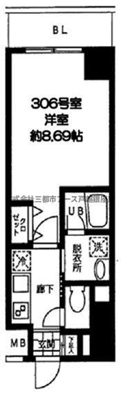バレーヌ大森山王(1K/3階)の間取り写真