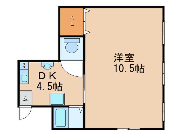 第二山手マンション(1DK/4階)の間取り写真