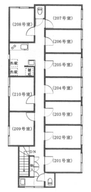 アルビオンシティ仙川(ワンルーム/2階)の間取り写真