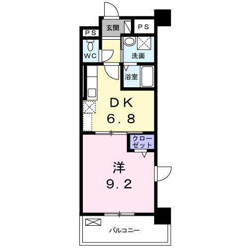 チッタ キャステーロ(1DK/3階)の間取り写真