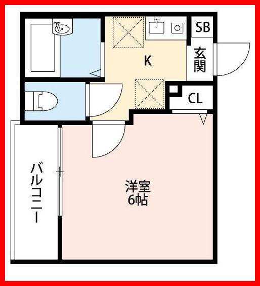 タテルアパートメント足立区梅田4丁目(1K/3階)の間取り写真