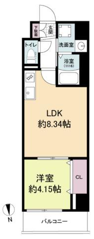 ACT DOORS天六(1LDK/3階)の間取り写真