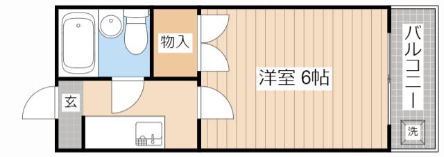 エスポワール彦根(1K/2階)の間取り写真