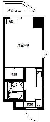 コミュニオン佼徳(1K/4階)の間取り写真