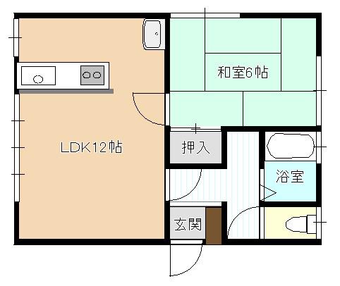 メゾンYOU(1LDK/1階)の間取り写真