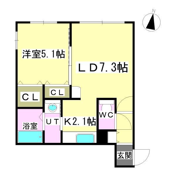 リヴェール元町(1LDK/3階)の間取り写真