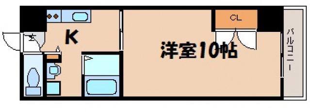 プレリュード海田(1K/4階)の間取り写真