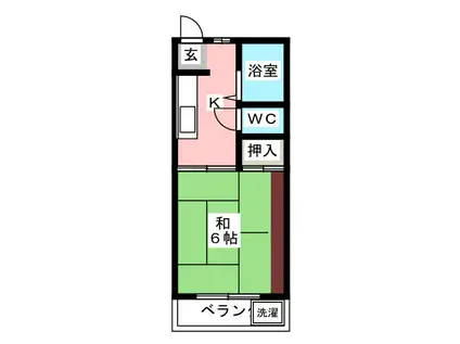 フォーブル大栄(1K/2階)の間取り写真