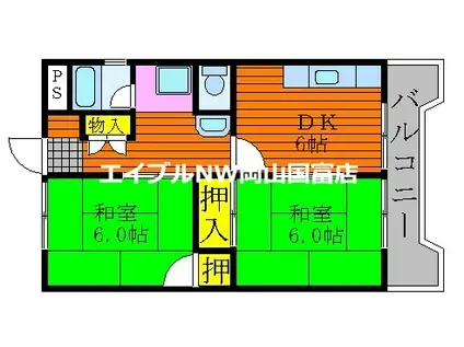 小野マンション(2DK/1階)の間取り写真