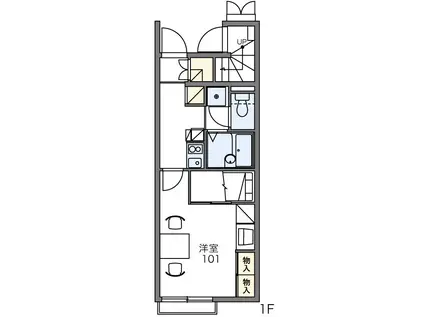 レオパレスASAHI V(1K/1階)の間取り写真