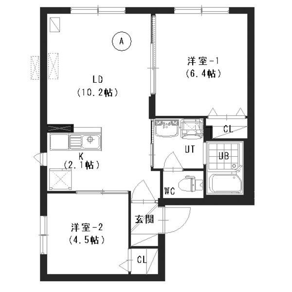 エクセレントハウス宮の沢(2LDK/3階)の間取り写真