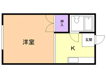 TKビル(1K/3階)の間取り写真