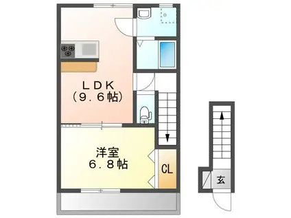 LA SANA (1LDK/1階)の間取り写真