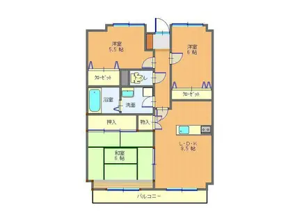 サンバレーIII(3LDK/3階)の間取り写真