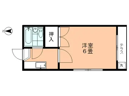 鷺宮コーポ(1K/1階)の間取り写真