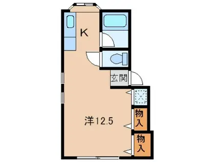 ユニティフラット(ワンルーム/2階)の間取り写真