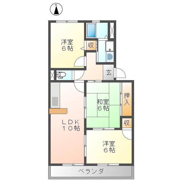 ロベリア山崎(3LDK/2階)の間取り写真